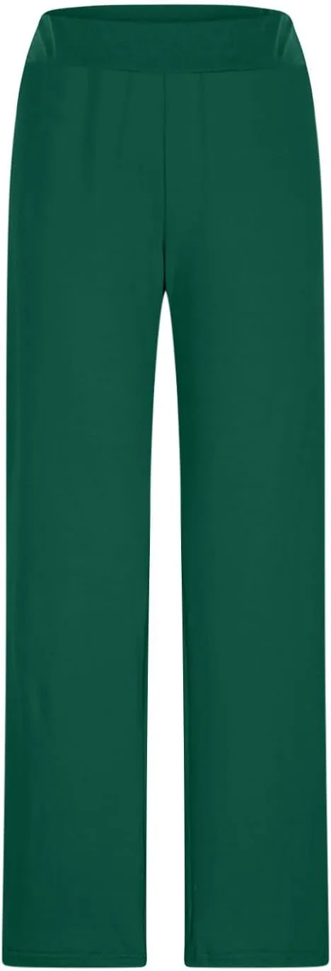 Summer Sports Pants Solid Color Layered Contrast Stretchy Casual Pants Workout Wide Straight Leg Trousers