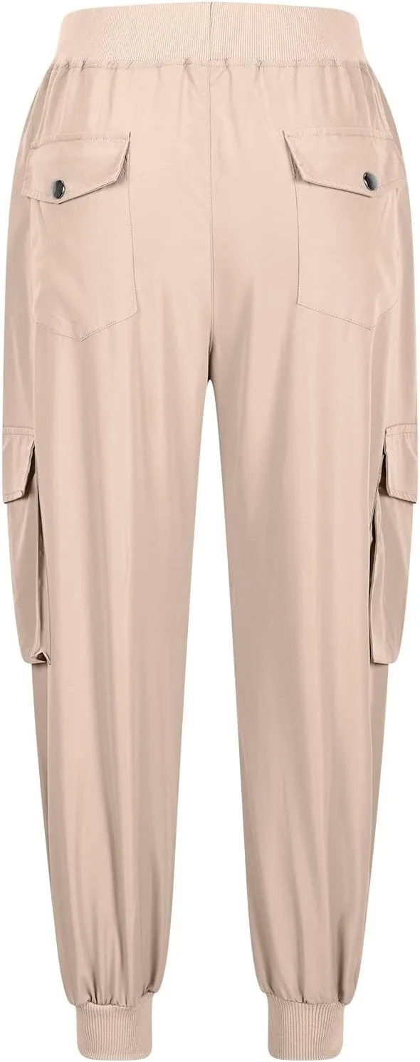 Sweatpants for Women 2025 Trendy Loose Lightweight Stretchy Cargo Pants Multi Pockets High Waist Lounge Pants