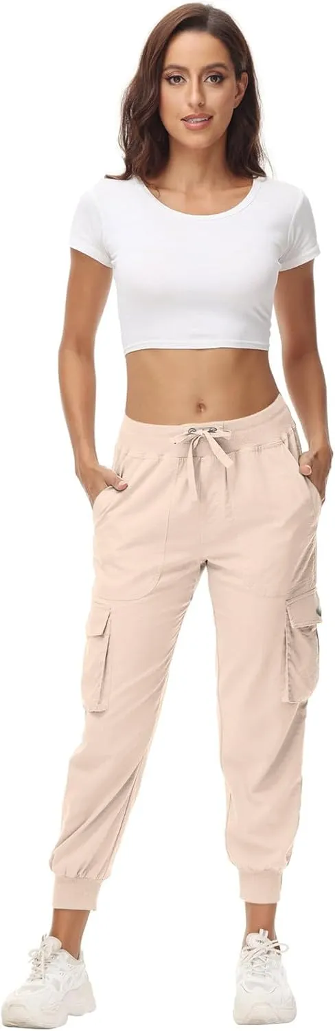 Sweatpants for Women 2025 Trendy Loose Lightweight Stretchy Cargo Pants Multi Pockets High Waist Lounge Pants