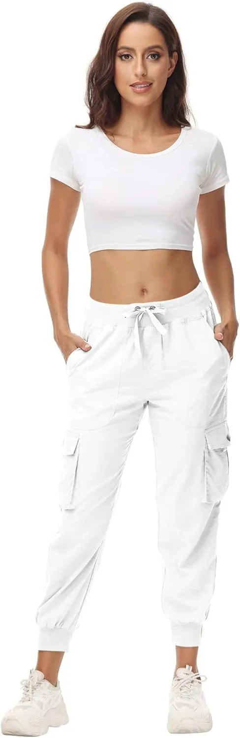 Sweatpants for Women 2025 Trendy Loose Lightweight Stretchy Cargo Pants Multi Pockets High Waist Lounge Pants