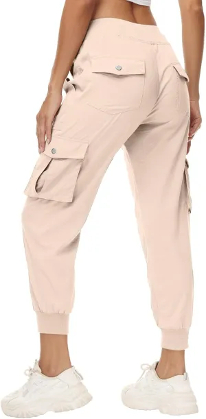 Sweatpants for Women 2025 Trendy Loose Lightweight Stretchy Cargo Pants Multi Pockets High Waist Lounge Pants