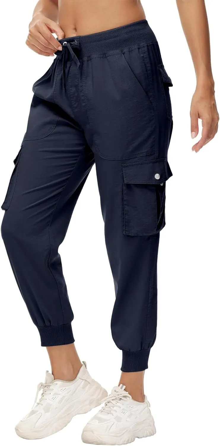 Sweatpants for Women 2025 Trendy Loose Lightweight Stretchy Cargo Pants Multi Pockets High Waist Lounge Pants
