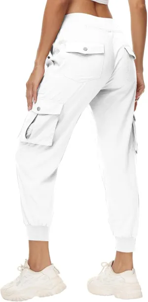 Sweatpants for Women 2025 Trendy Loose Lightweight Stretchy Cargo Pants Multi Pockets High Waist Lounge Pants
