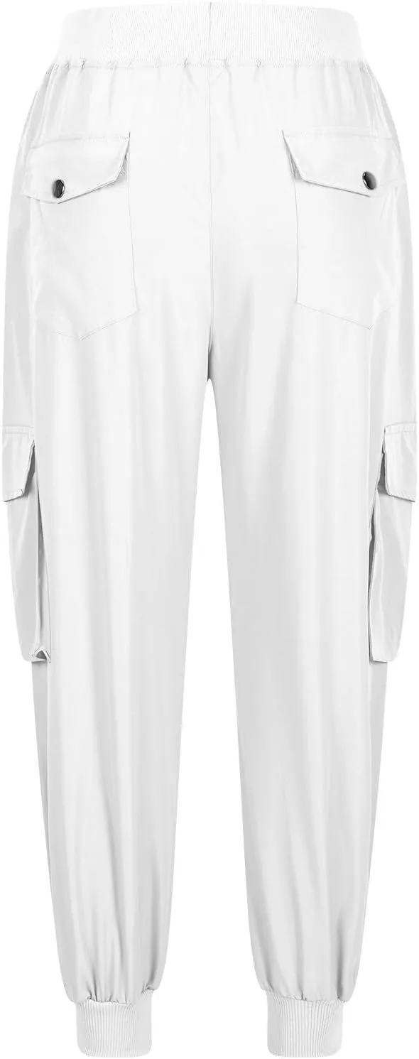 Sweatpants for Women 2025 Trendy Loose Lightweight Stretchy Cargo Pants Multi Pockets High Waist Lounge Pants