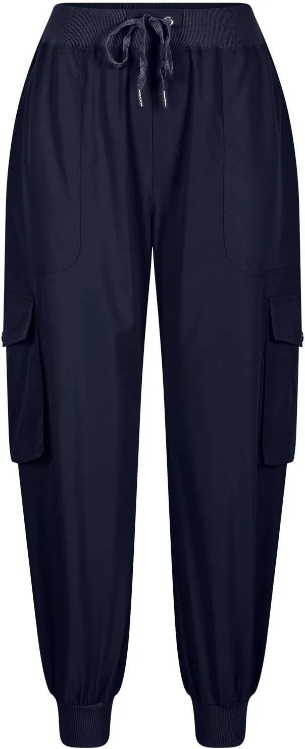 Sweatpants for Women 2025 Trendy Loose Lightweight Stretchy Cargo Pants Multi Pockets High Waist Lounge Pants
