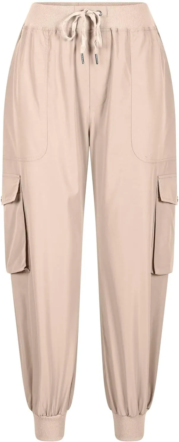 Sweatpants for Women 2025 Trendy Loose Lightweight Stretchy Cargo Pants Multi Pockets High Waist Lounge Pants