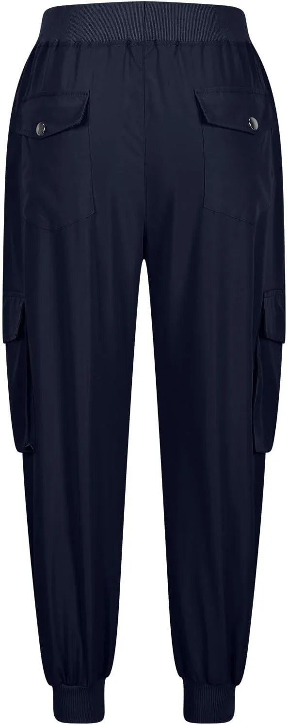 Sweatpants for Women 2025 Trendy Loose Lightweight Stretchy Cargo Pants Multi Pockets High Waist Lounge Pants