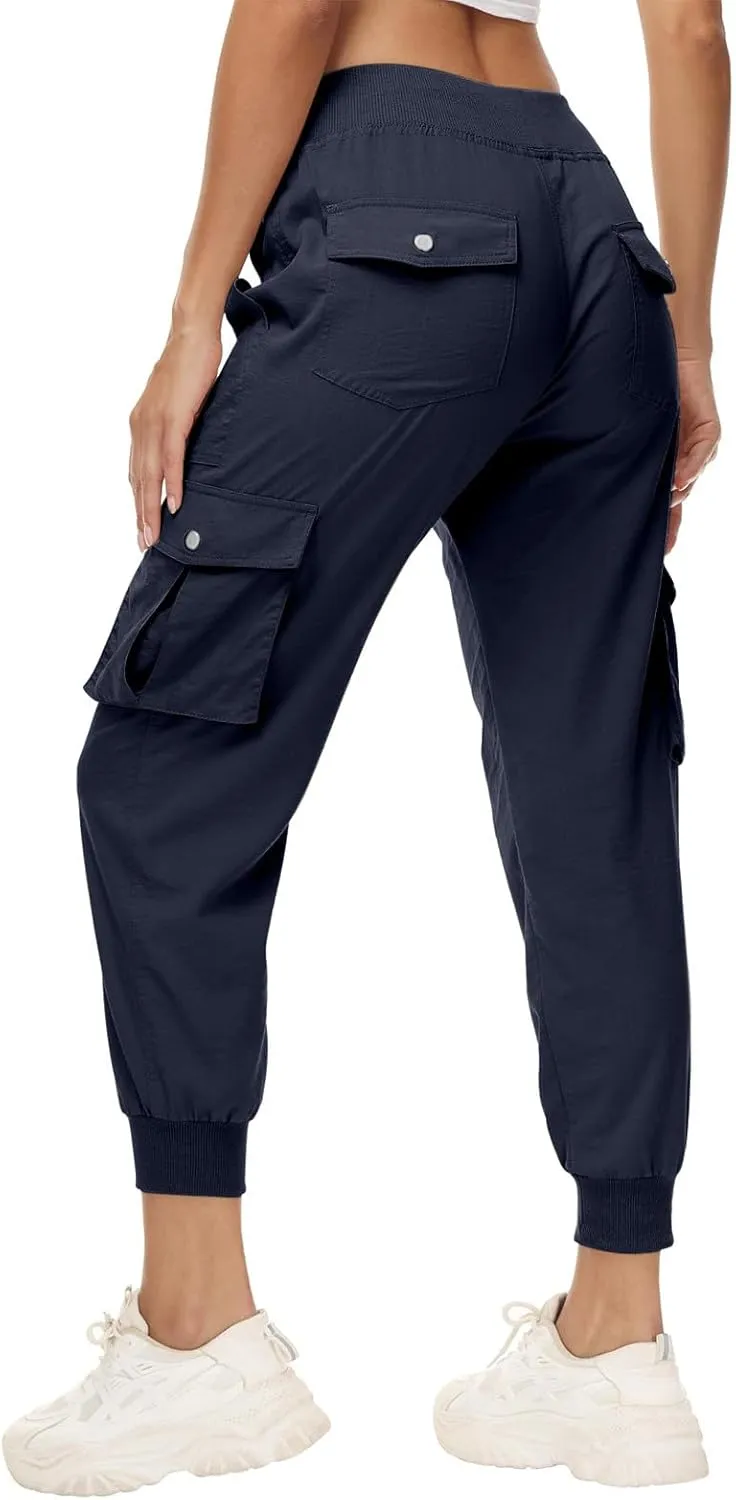 Sweatpants for Women 2025 Trendy Loose Lightweight Stretchy Cargo Pants Multi Pockets High Waist Lounge Pants
