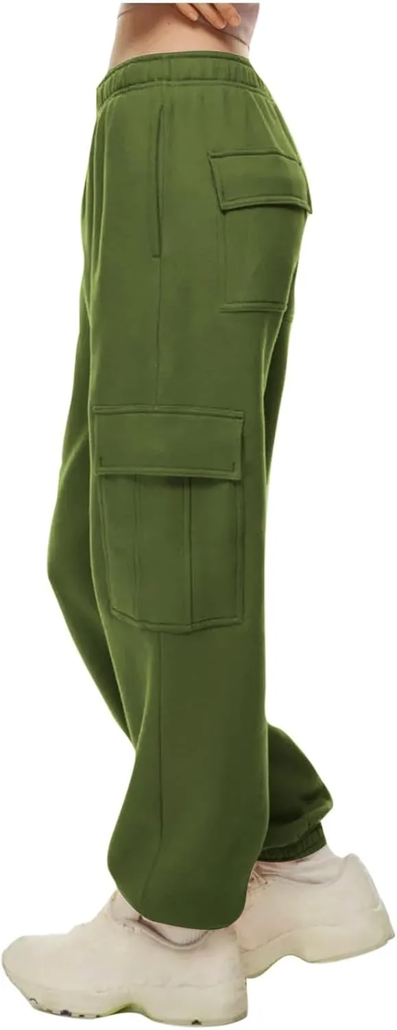 Sweatpants for Women-Womens Joggers with Pockets High Waist Lounge Trousers Baggy Cargo Pants for Yoga Workout Running