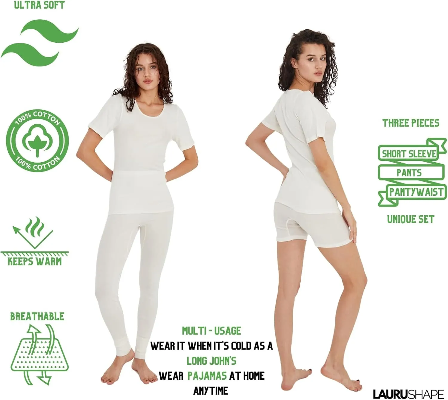 Thermal Underwear for Women Long Johns Set Base Layer Fleece Lined Long Underwear Pajamas Winter Warm Top Bottom Cold Weather