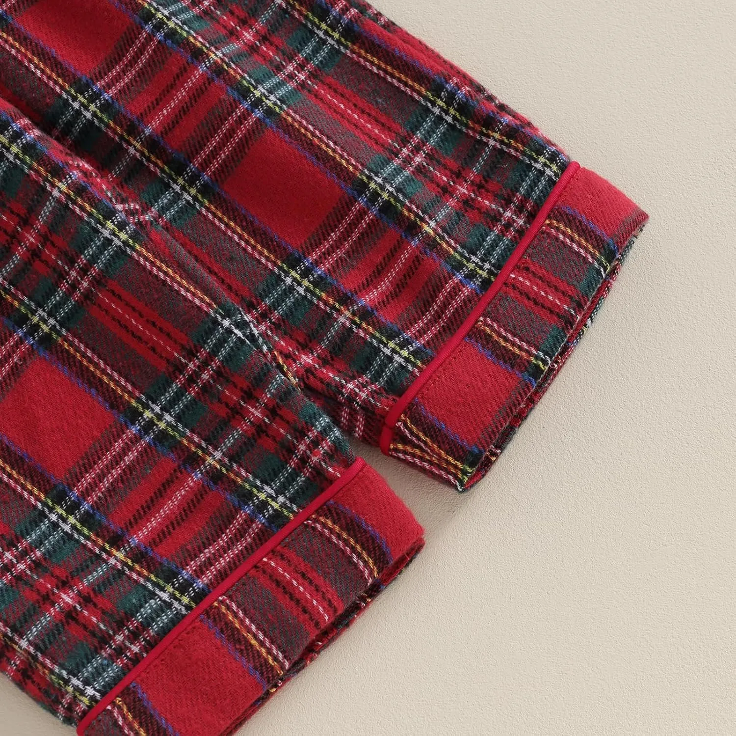 Toddler Boys Girls Christmas Pajamas Santa Plaid Long Sleeves Shirt Pajama Pants Set Kids Satin Silk Nightgown Outfit