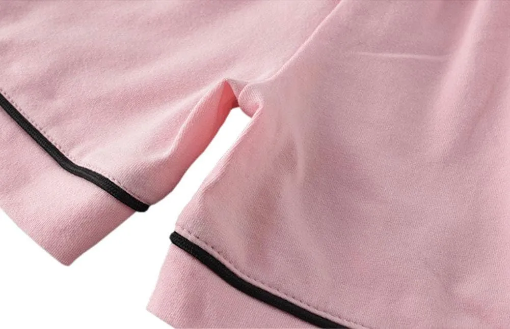 Toddler Boys Girls Summer Pajamas Short Set Baby Button Down Sleepwear, Little Kids Sleep Shirt & Shorts 2Pcs PJ Set