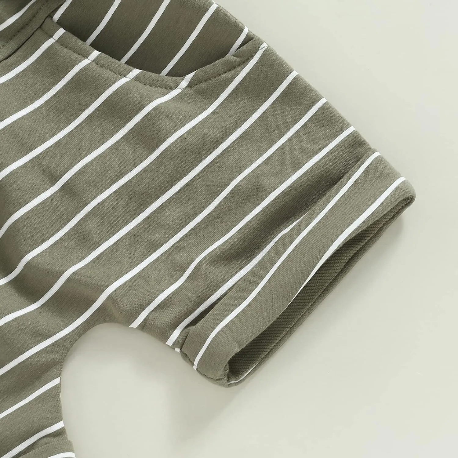Toddler Boys Summer 2pcs Clothes Sets Hooded Tank Top Striped Shorts Cute Newborn Baby Boy Coming Home Outfit