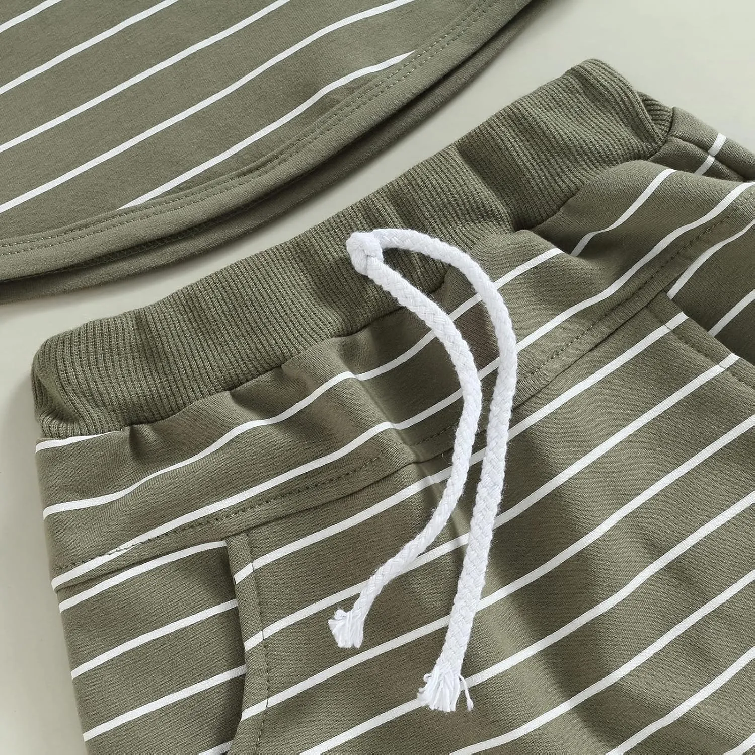 Toddler Boys Summer 2pcs Clothes Sets Hooded Tank Top Striped Shorts Cute Newborn Baby Boy Coming Home Outfit