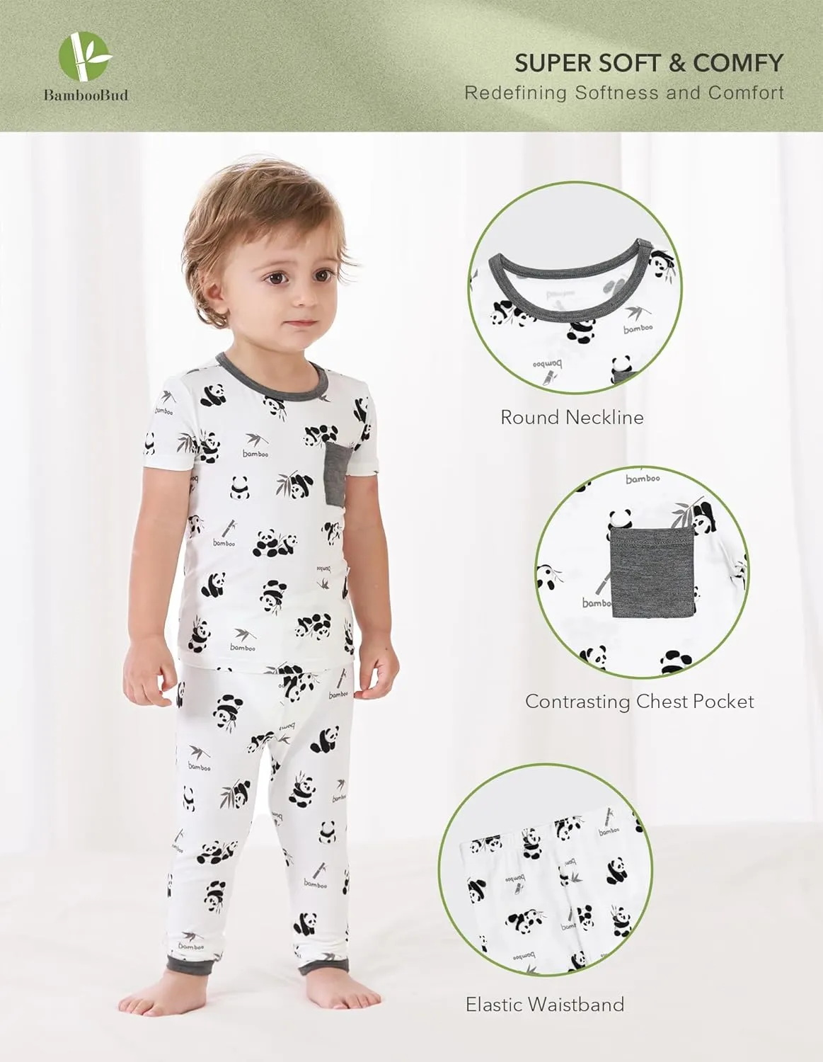 Toddler Printed Pajamas Boys Girls Sleepwear Little Kids Short Sleeve Top and Pants 2 Piece Pjs 2-8Y