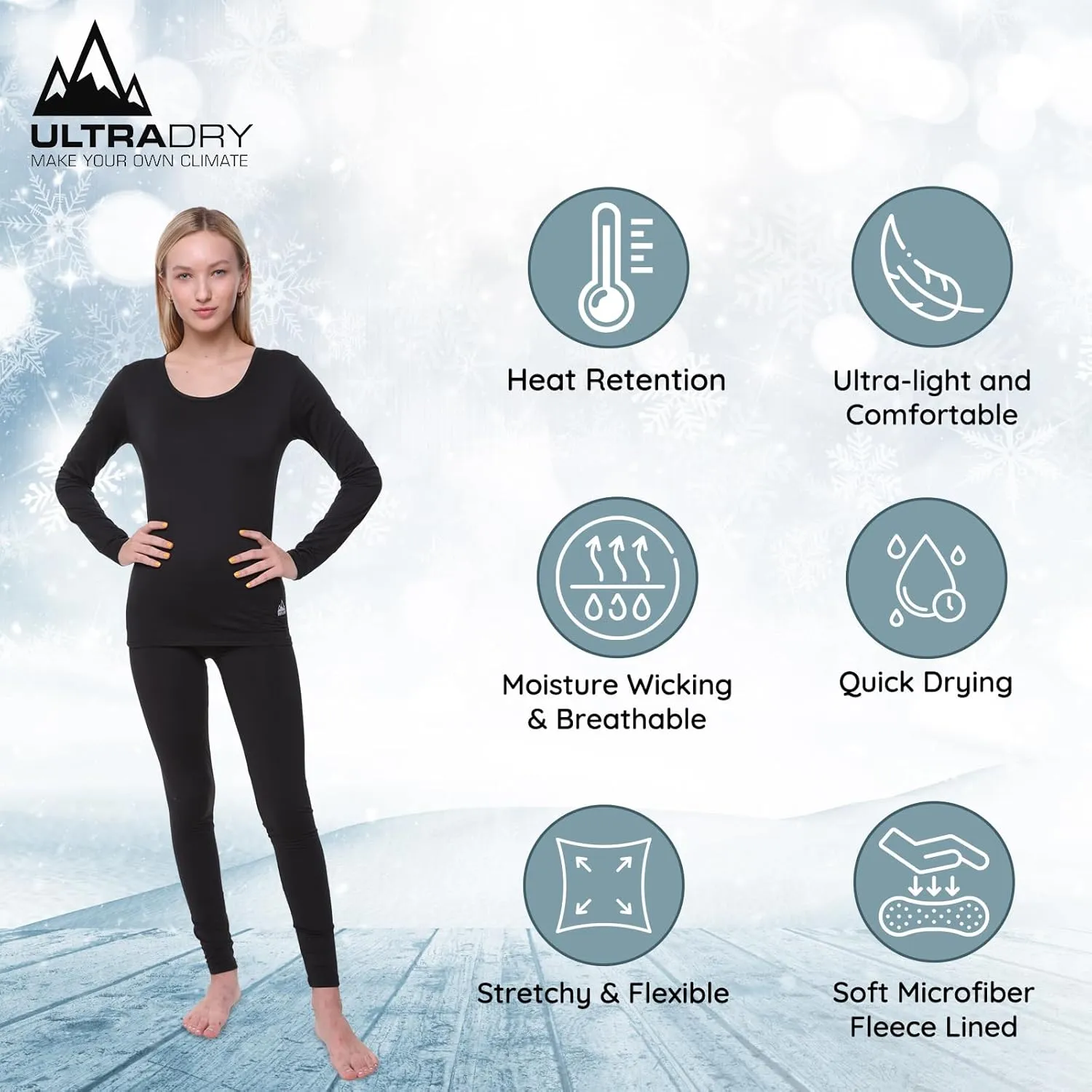 Ultra Dry Women Thermal Underwear Set