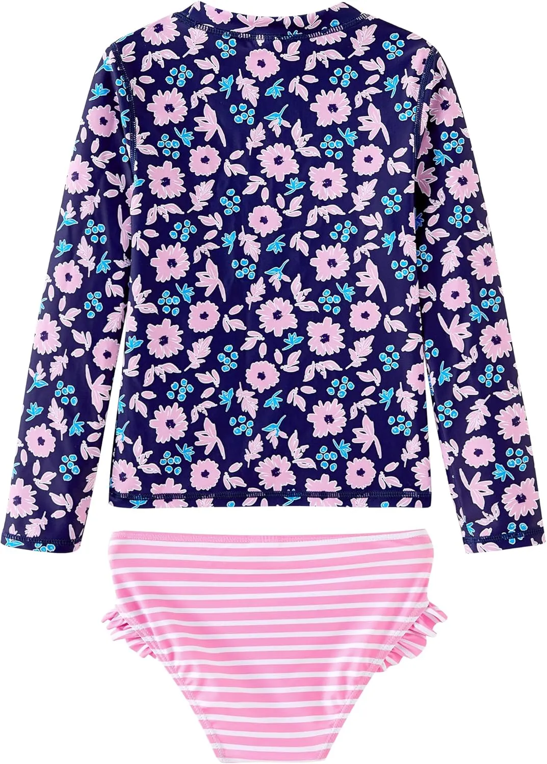 UMELOK Toddler and Little Girls Rash Guard Sets with Bikini Bottoms Swimwear