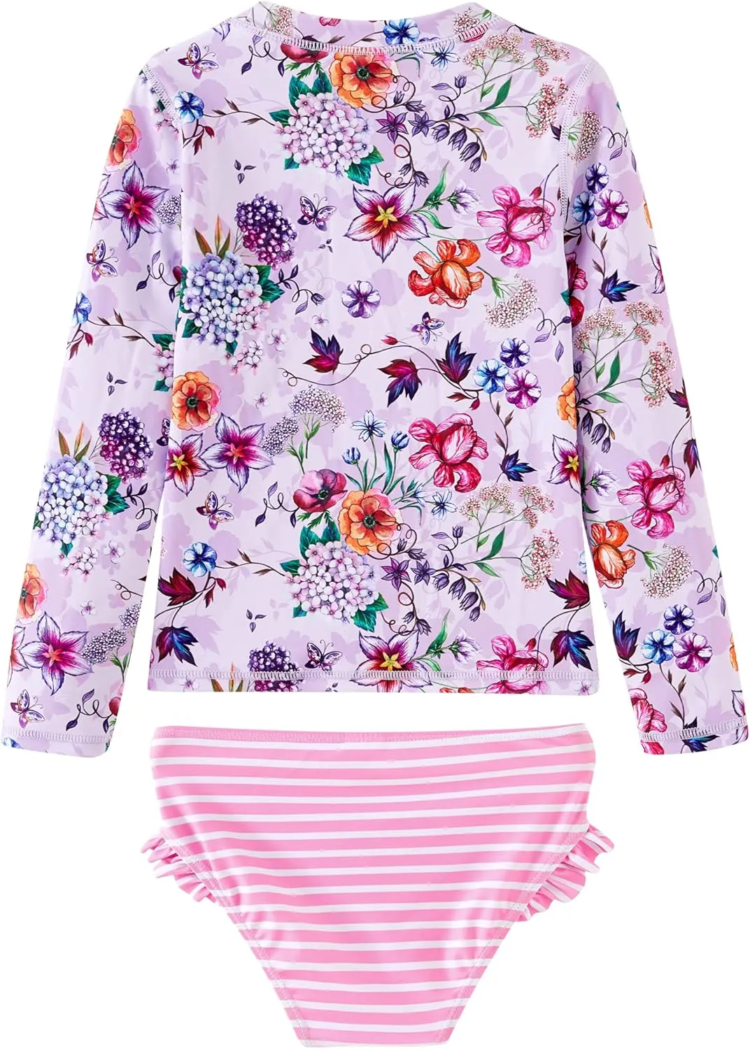 UMELOK Toddler and Little Girls Rash Guard Sets with Bikini Bottoms Swimwear