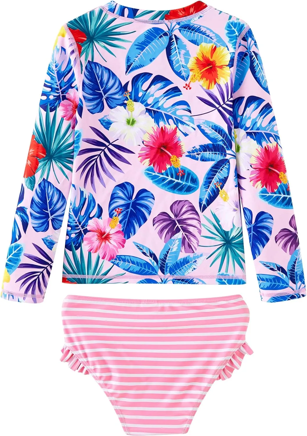 UMELOK Toddler and Little Girls Rash Guard Sets with Bikini Bottoms Swimwear