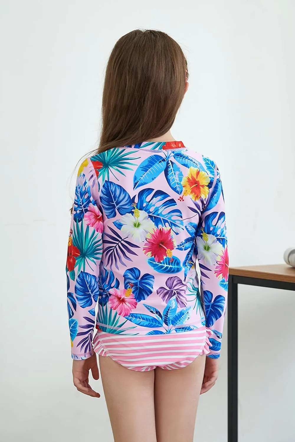 UMELOK Toddler and Little Girls Rash Guard Sets with Bikini Bottoms Swimwear