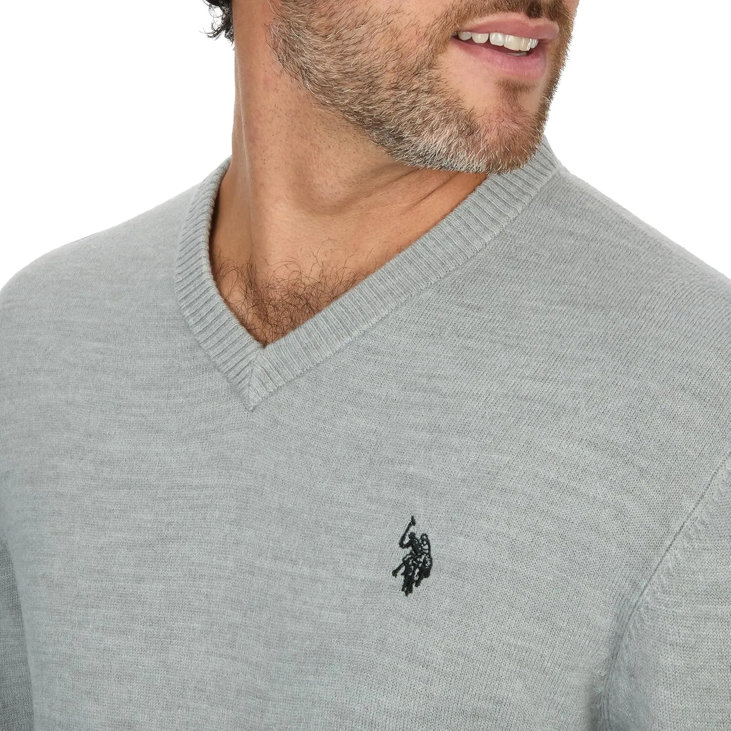U.S. POLO ASSN. Men's V-Neck Ultrasoft Trim Fit Acrylic Sweater - Casual Lightweight Under or Over Layer