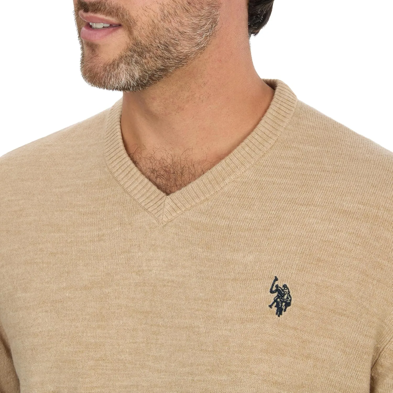 U.S. POLO ASSN. Men's V-Neck Ultrasoft Trim Fit Acrylic Sweater - Casual Lightweight Under or Over Layer