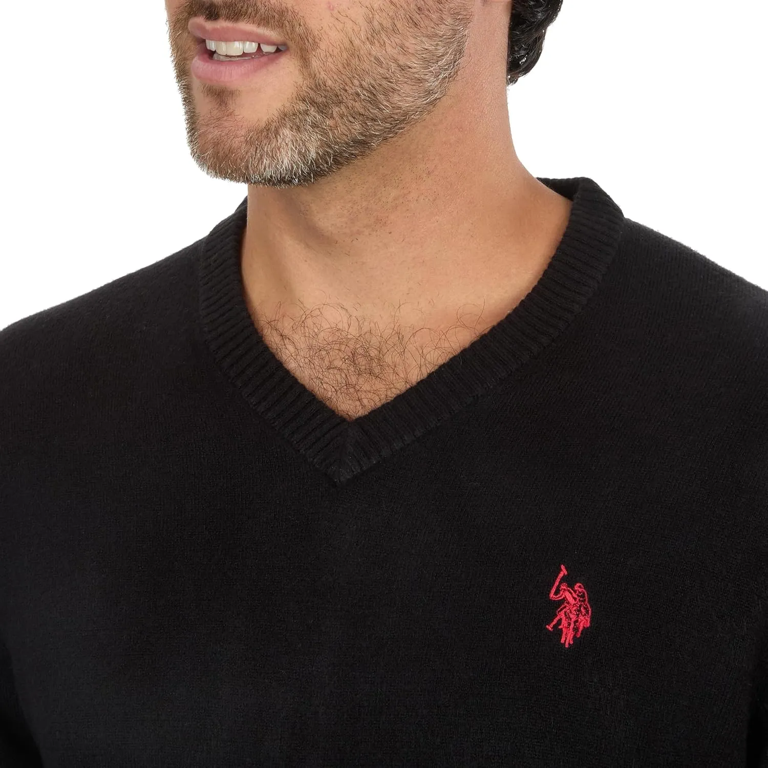 U.S. POLO ASSN. Men's V-Neck Ultrasoft Trim Fit Acrylic Sweater - Casual Lightweight Under or Over Layer