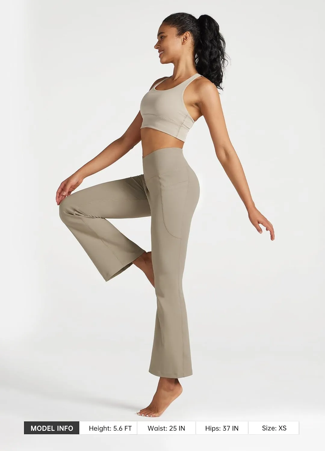 Willit Women's Flare Leggings Crossover Yoga Pants High Waist Bootcut Workout Leggings with Pockets 29" 31"