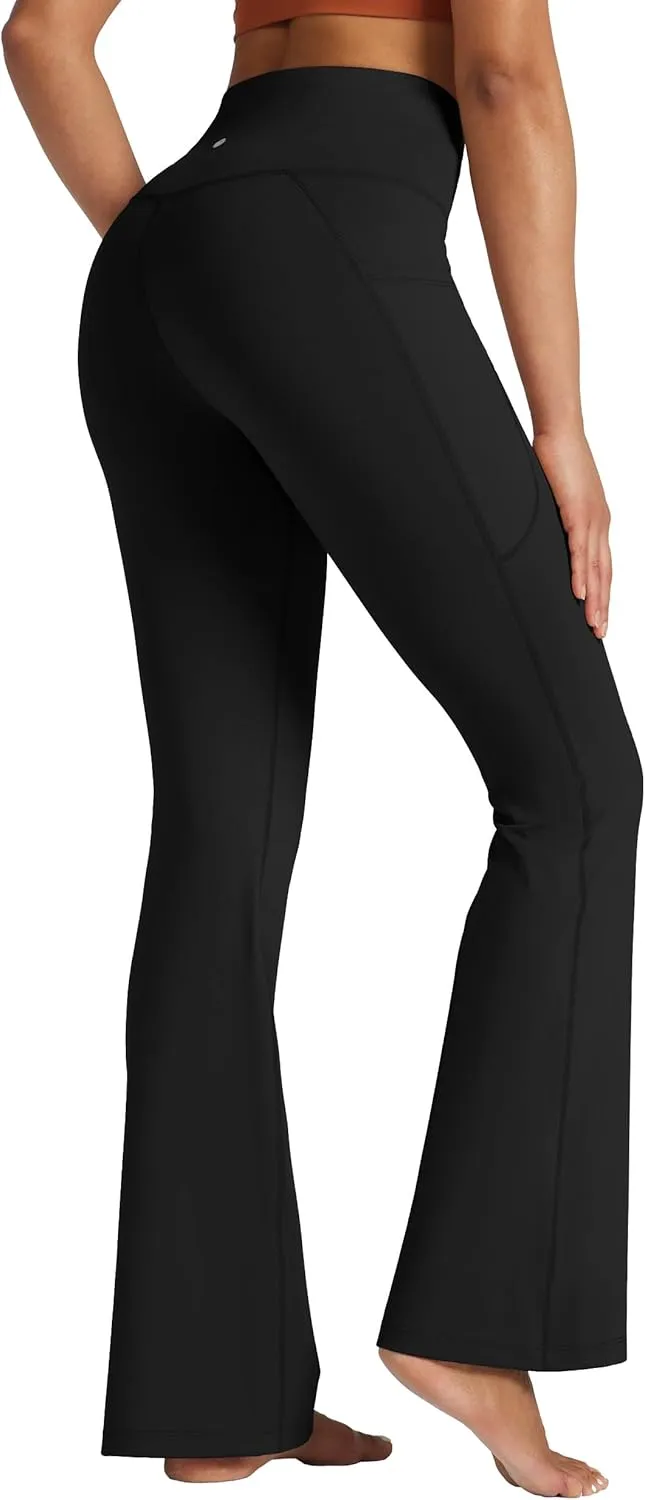 Willit Women's Flare Leggings Crossover Yoga Pants High Waist Bootcut Workout Leggings with Pockets 29" 31"