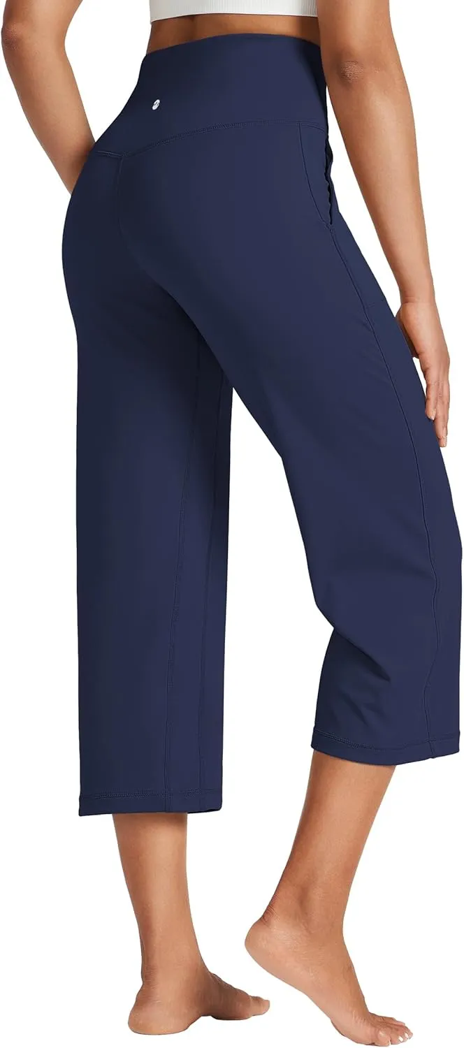 Willit Women's Yoga Capris Pants High Waist Leggings Athletic Exercise Workout Crop Capris Quick Dry 23"