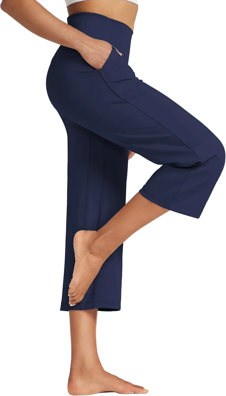 Willit Women's Yoga Capris Pants High Waist Leggings Athletic Exercise Workout Crop Capris Quick Dry 23"