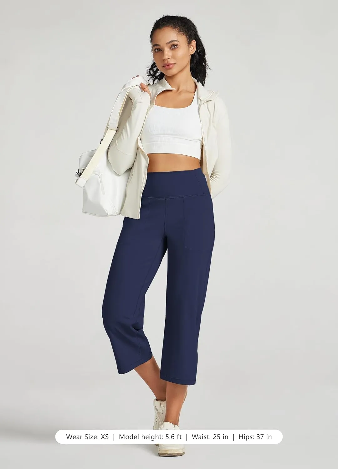 Willit Women's Yoga Capris Pants High Waist Leggings Athletic Exercise Workout Crop Capris Quick Dry 23"