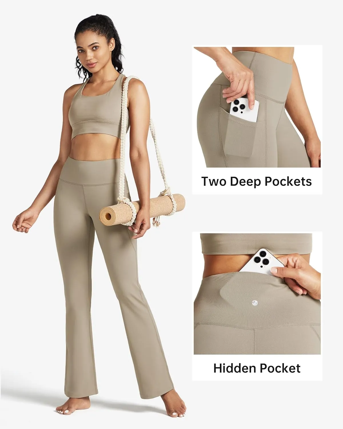 Willit Women's Yoga Pants Flare Leggings High Waist Bootcut Workout Leggings Tummy Control with Pockets 27" 29" 31" 33"