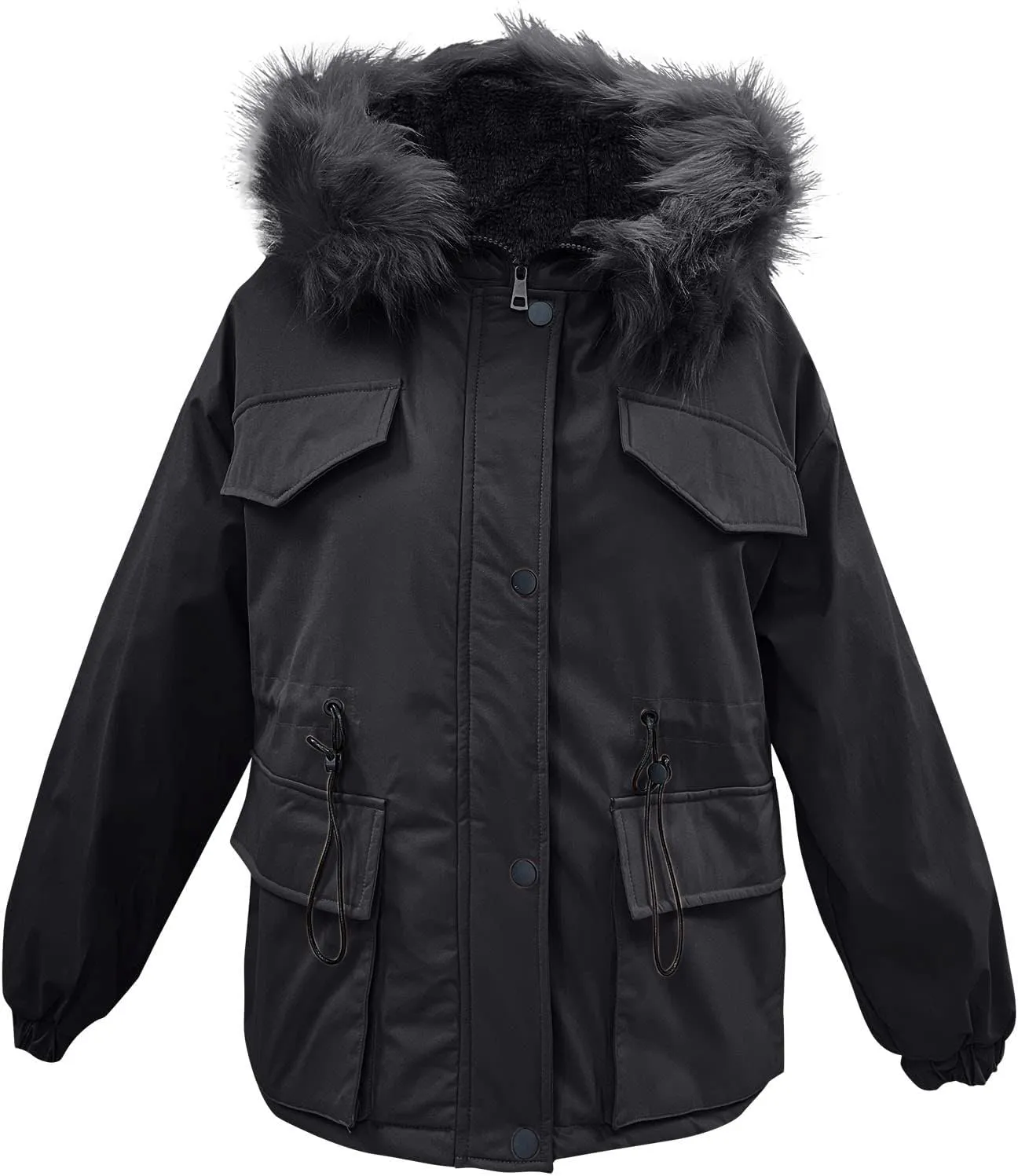 Woman Coat Winter Trendy Zipper Puffer Jackets Plus Size Long Sleeve Packable Down Parka Jackets With Pocket