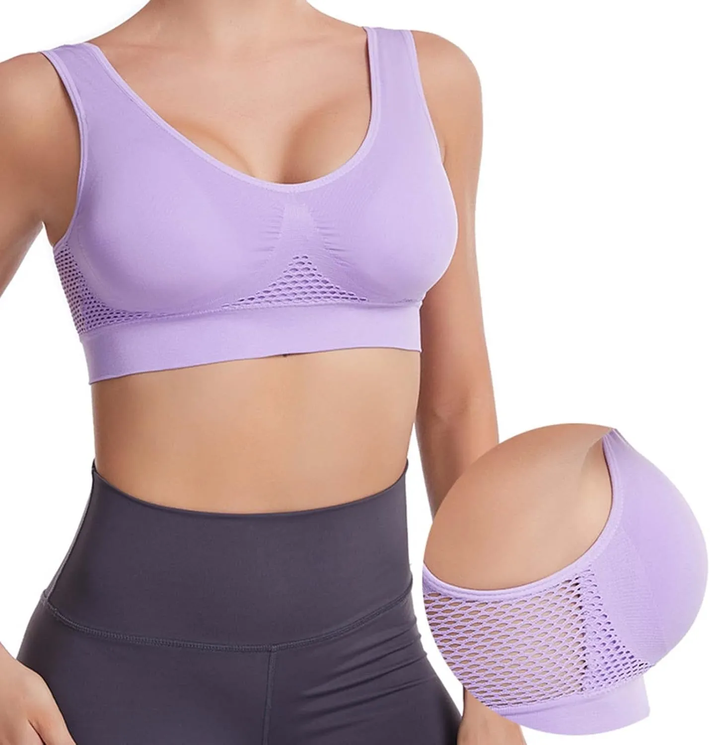 Women Wirefree Full Coverage Bras Everyday Stretch Padded Adjustable Breathable Bra Bralettes