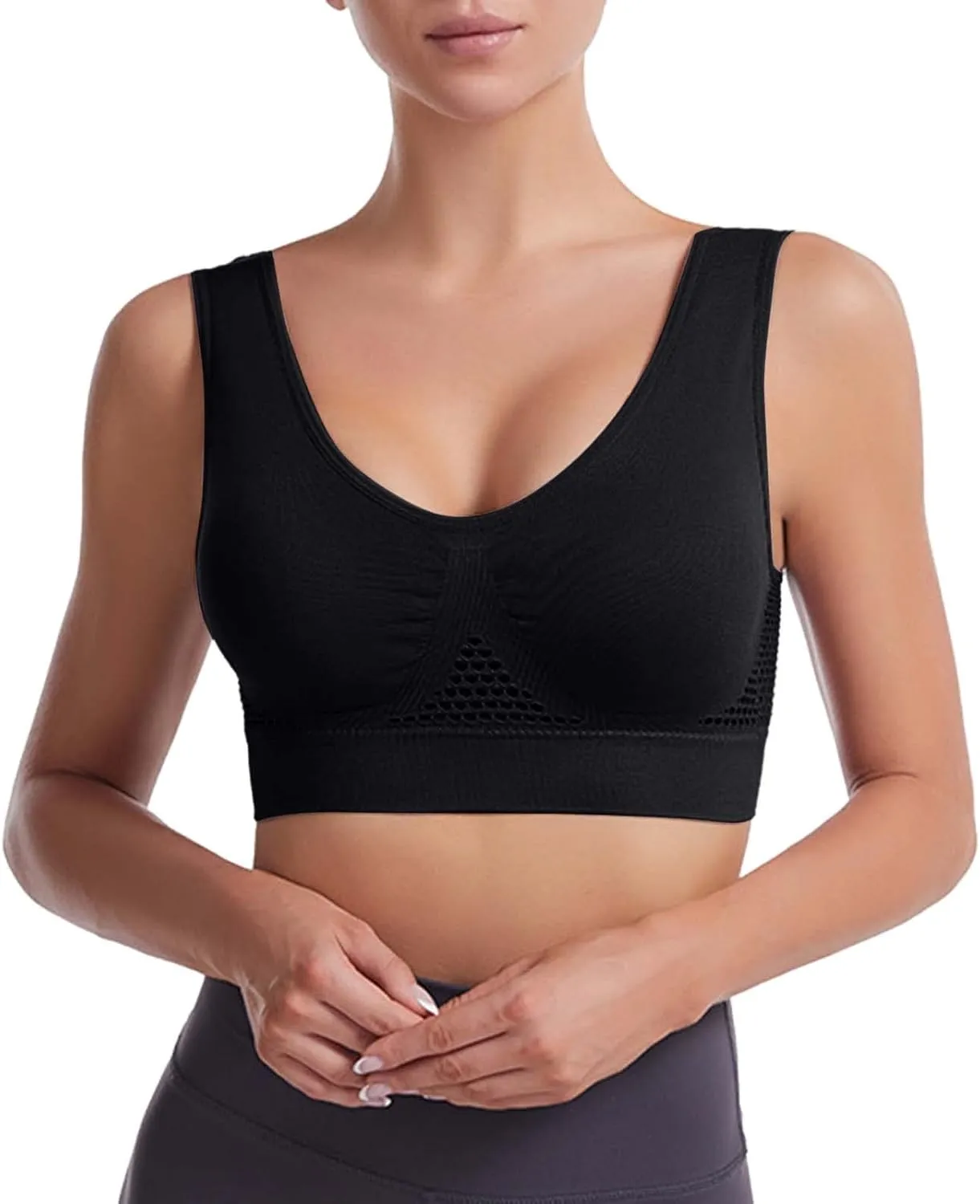 Women Wirefree Full Coverage Bras Everyday Stretch Padded Adjustable Breathable Bra Bralettes