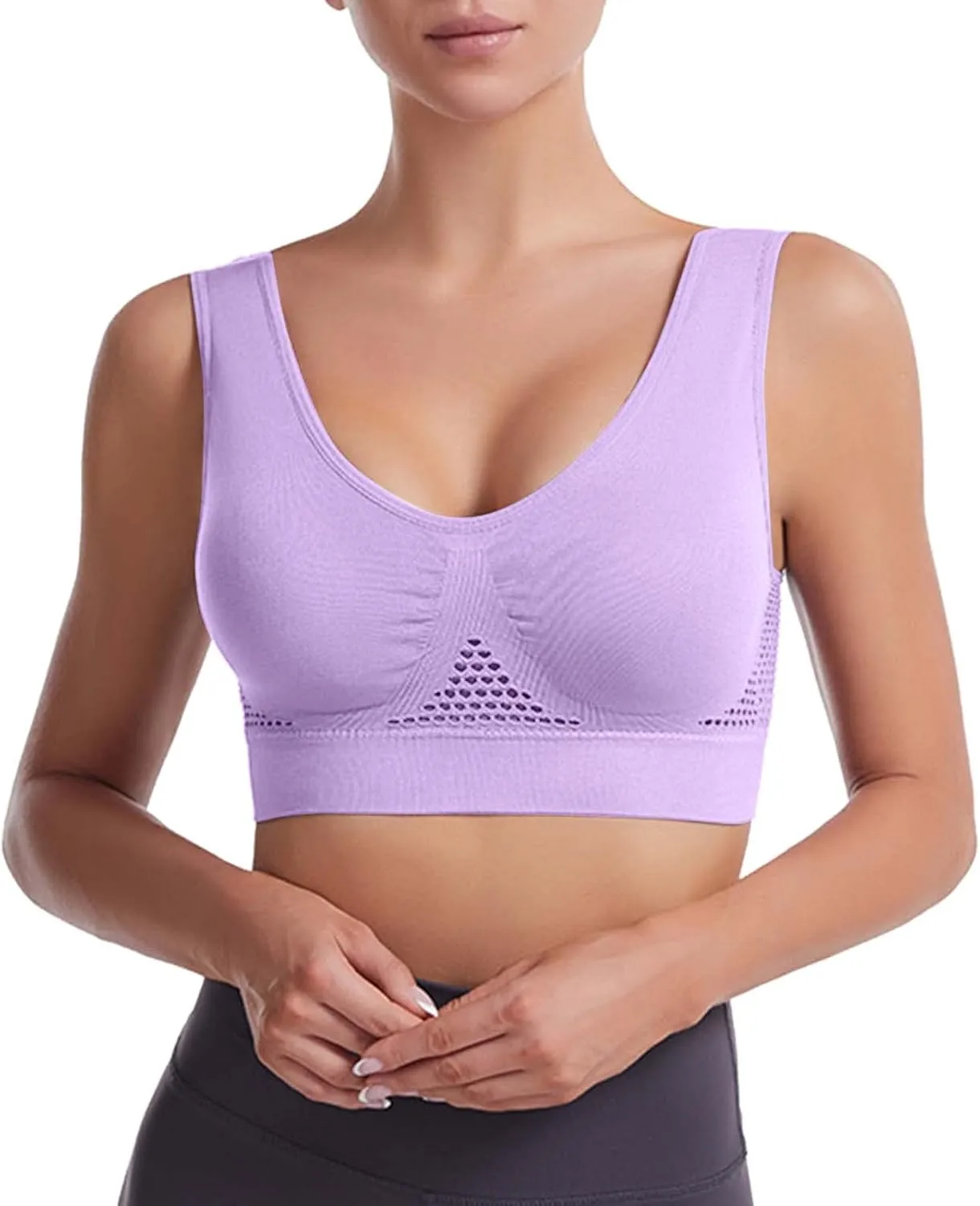 Women Wirefree Full Coverage Bras Everyday Stretch Padded Adjustable Breathable Bra Bralettes