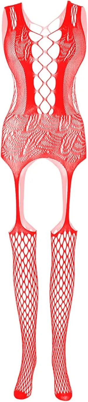 Women's Bodystocking Fishnet Sheer Mesh Party Sparkle Rhinestone Stockings Boudoir Wedding Night Valentines