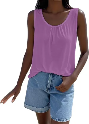 Women's Cool Loose Fit Camisoles Top Casual Sleeveless Beach Tank Top Quick-Dry Soft Elegant Going Out Blouses