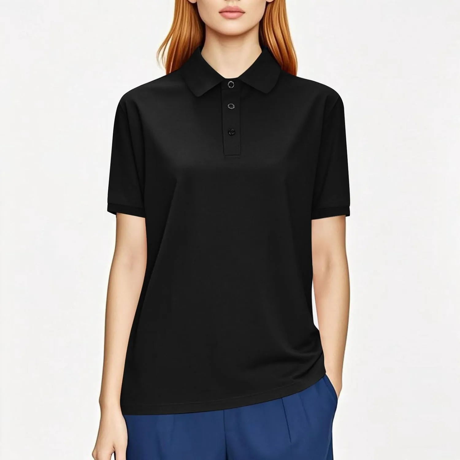 Women's Fashion Polo Shirts Quick Dry Moisture-Wicking Athletic Workout Summer Short Sleeve Loose T-Shirt