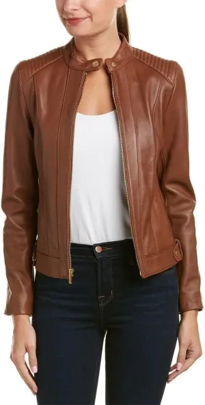 WOMEN'S LEATHER JACKET Bomber Motorcycle Biker Real Lambskin Leather Jacket for Womens