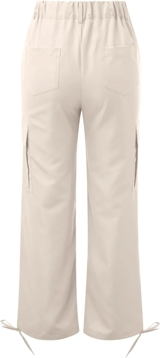 Women's Pocket High Waist Workwear Pants Casual Versatile Pants Plus Size Bell Bottoms