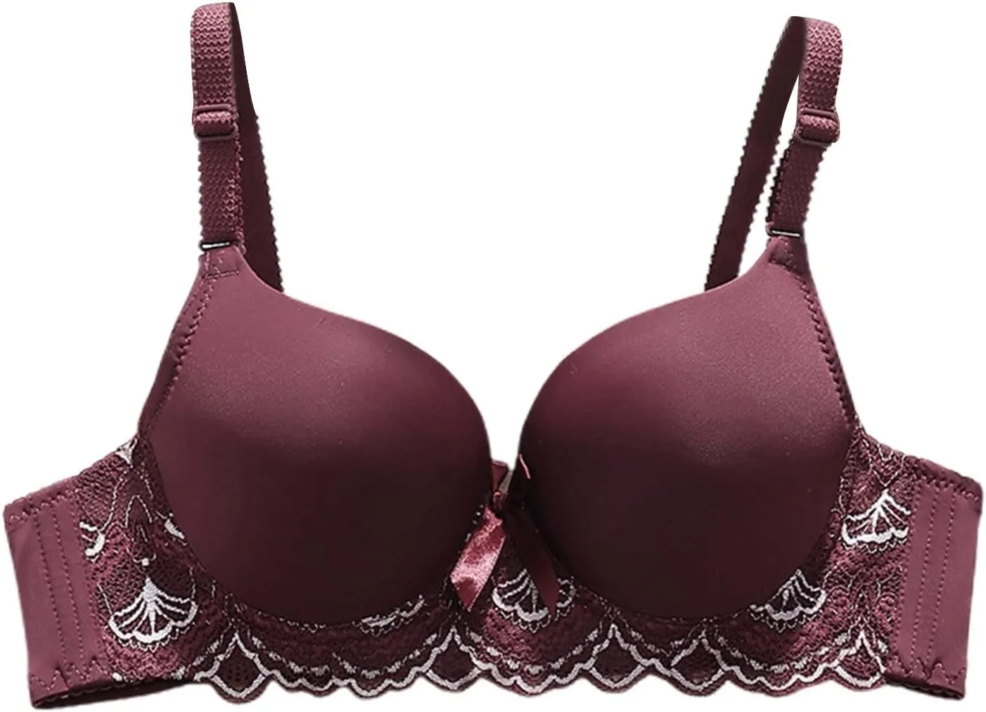 Women's Sexy Floral Lace Push Up Bras Comfy Solid Soft Everyday Sleep Thin Bra No Underwire Brasserie Lingerie