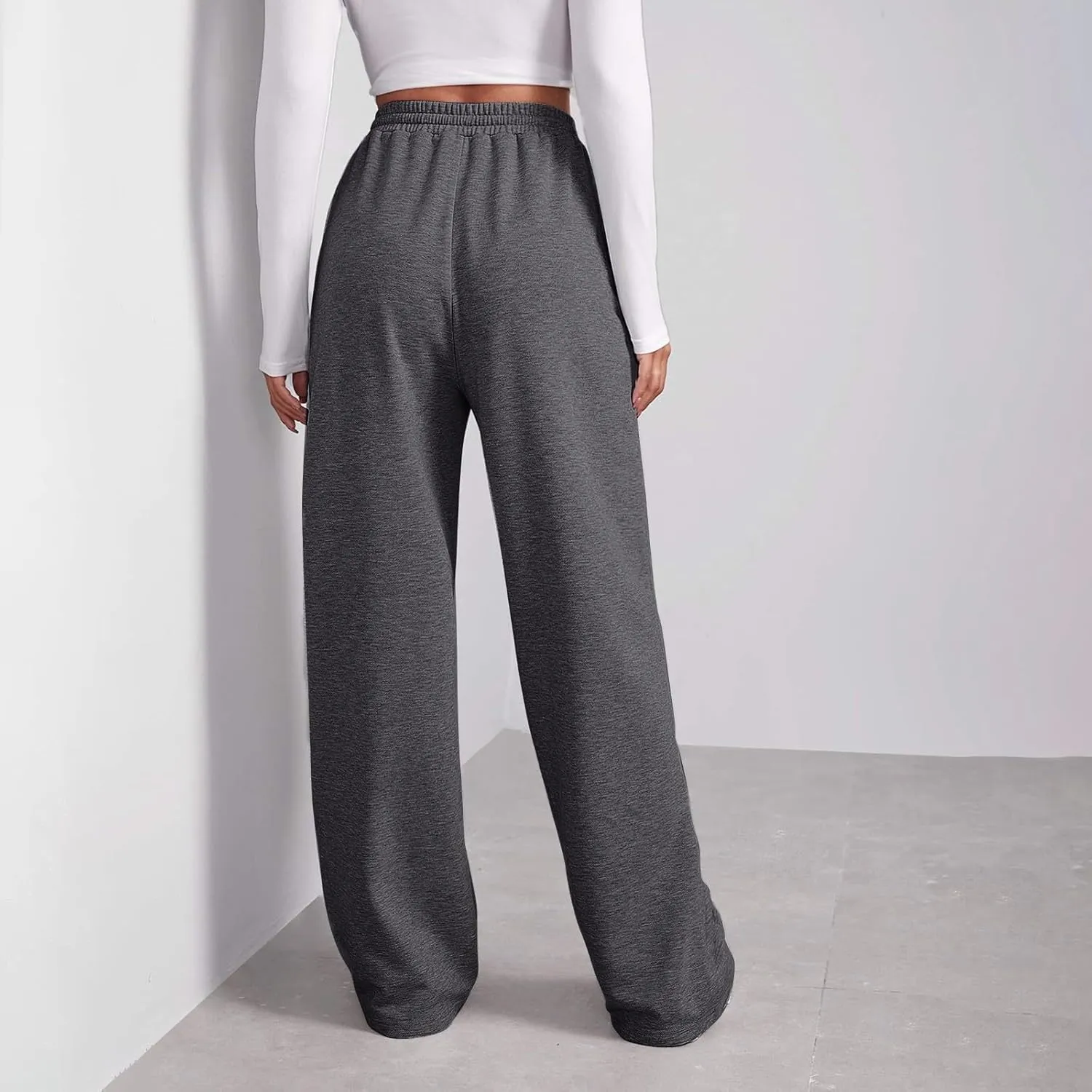 Womens Sweatpants Running Gym Casual Bottoms Sports Joggers Preppy High Waisted Drawstring Pants Trousers