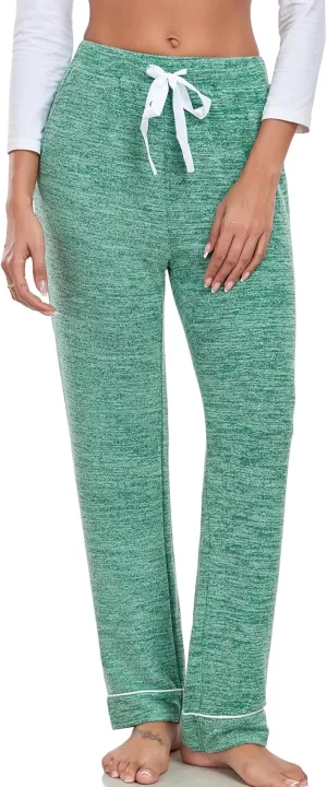 Women's Wide Leg Lounge Pants High Waist Trousers With Pockets S-3XL