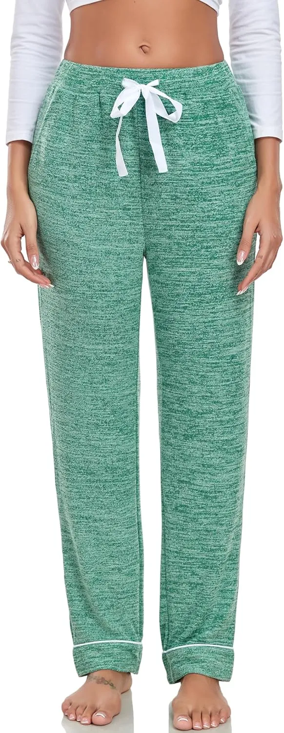Women's Wide Leg Lounge Pants High Waist Trousers With Pockets S-3XL