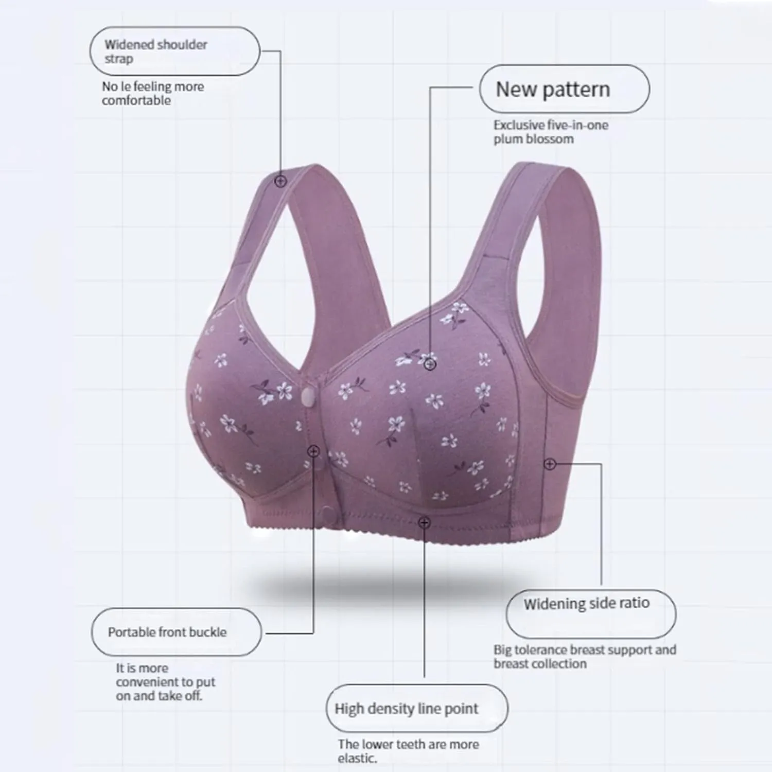 Women's Wireless Full-Coverage Bra Everyday Comfort Padded Medium Support Sleep Bras Bralette