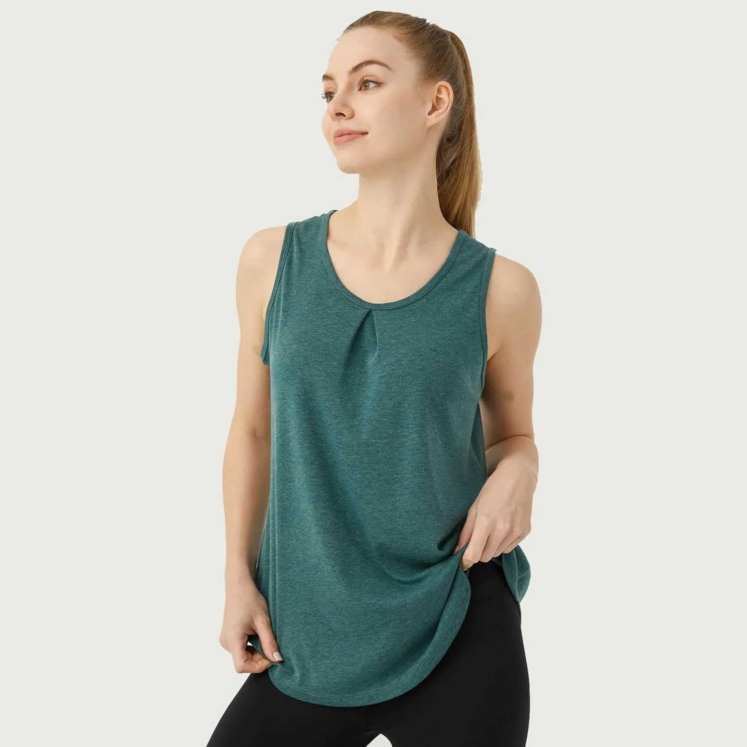 Women's Workout Tops Sleeveless Athletic Tops Solid Color Running Tank Top for Sports Exercise