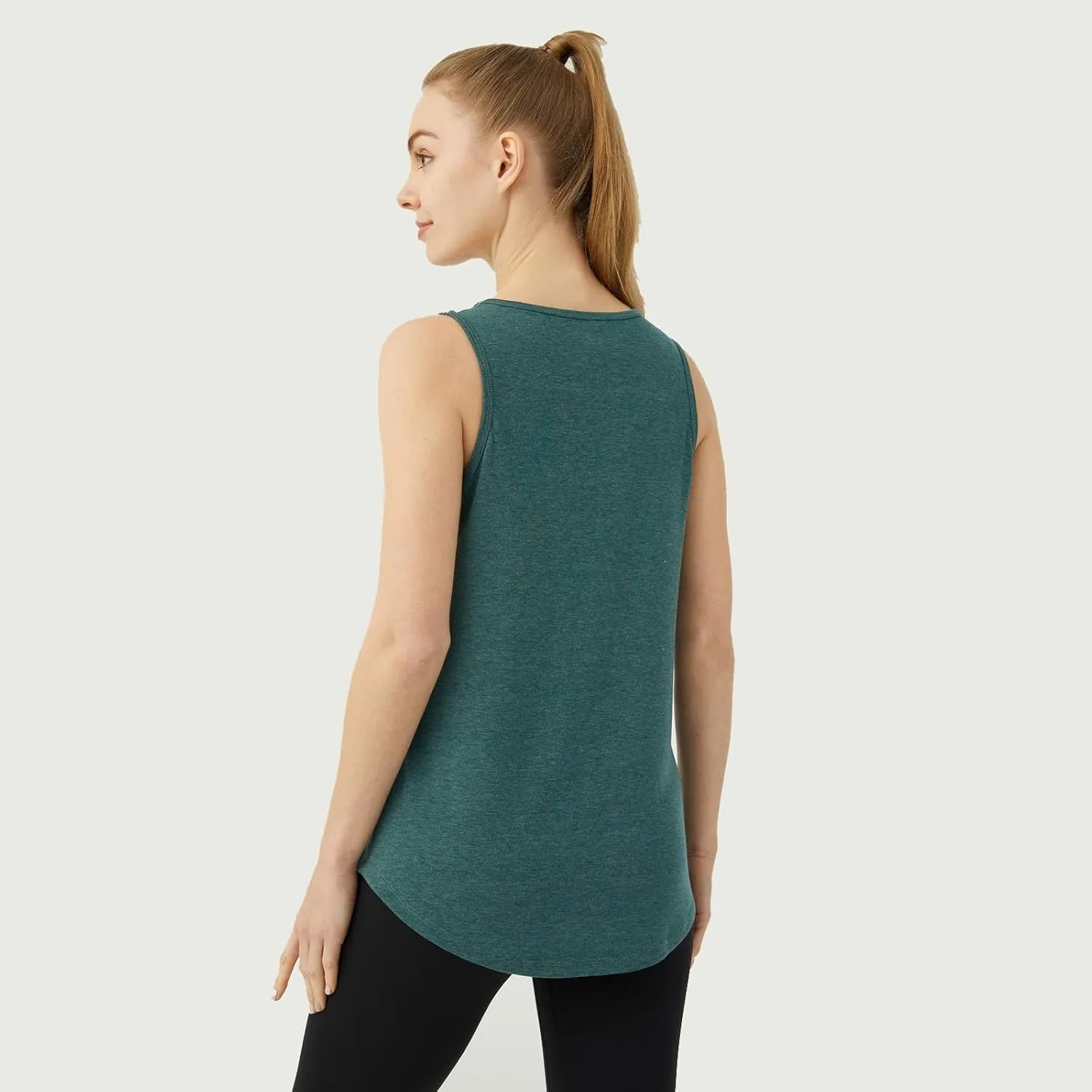 Women's Workout Tops Sleeveless Athletic Tops Solid Color Running Tank Top for Sports Exercise