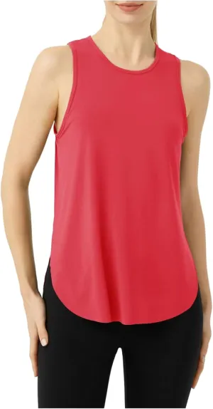 Women's Workout Tops Sleeveless Athletic Tops Solid Color Running Tank Top for Sports Exercise